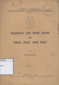 Masjarakat dan Kopra Rakjat di Pantai Utara Irian Barat