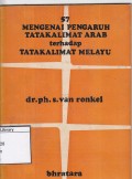 Mengenai pengaruh tata kalimat arab terhadap tata kalimat melayu