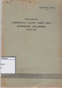 Pidato-pidato Peringatan Ulang Tahun Ke-V Konperensi Asia-Afrika tahun 1960