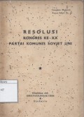Resolusi Kongres Ke - xx Partai Komunis Sovjet Uni
