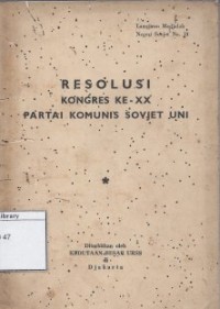 Resolusi Kongres Ke - xx Partai Komunis Sovjet Uni