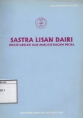 Sastra Lisan Dairi: Inventarisasi dan analisis struktur prosa